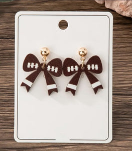 Football Bow Earrings