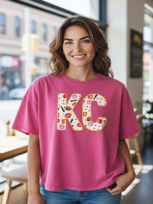 KC Pink Boxy Crop Tee