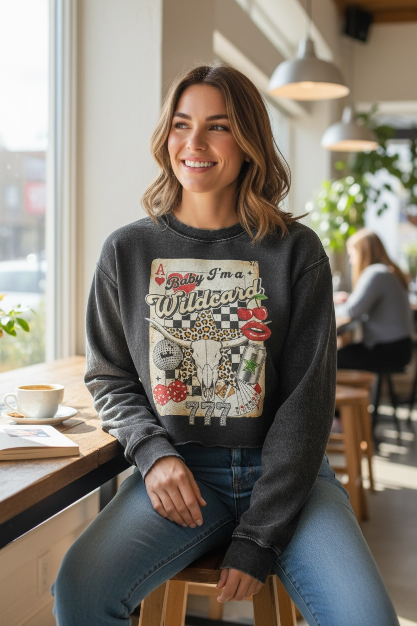 I'm A Wildcard Cropped Sweatshirt