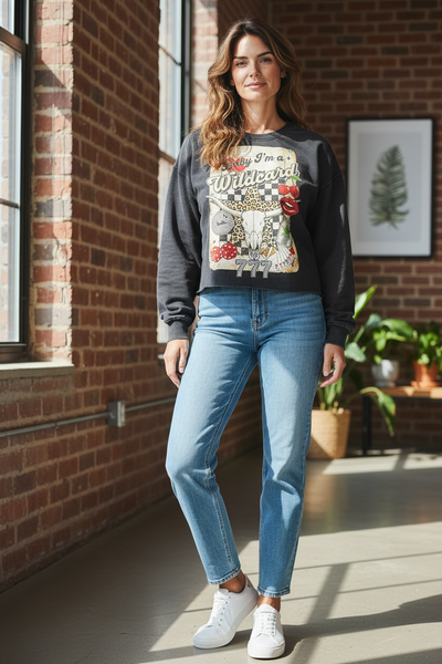 I'm A Wildcard Cropped Sweatshirt