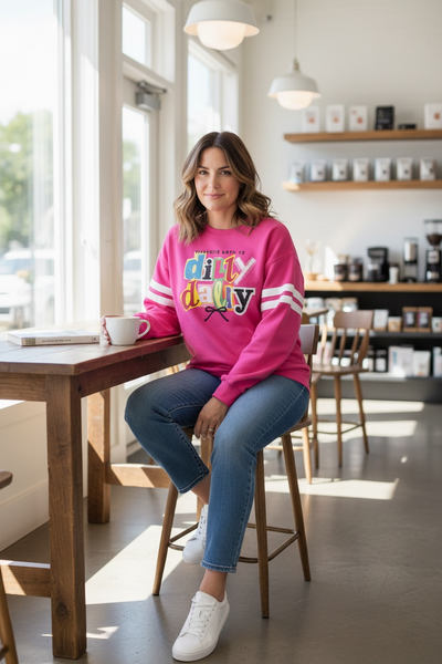 Dilly Dally Stripe Sleeve Sweatshirt