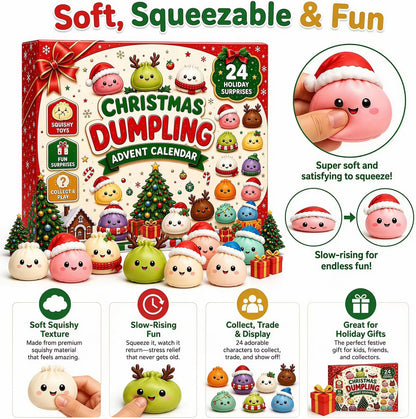 Christmas Squishies Advent Calendar 2026 24 Days Countdown Dumpling Squishy Stress Relief Squeeze Fidget Surprise Gift Blind Box
