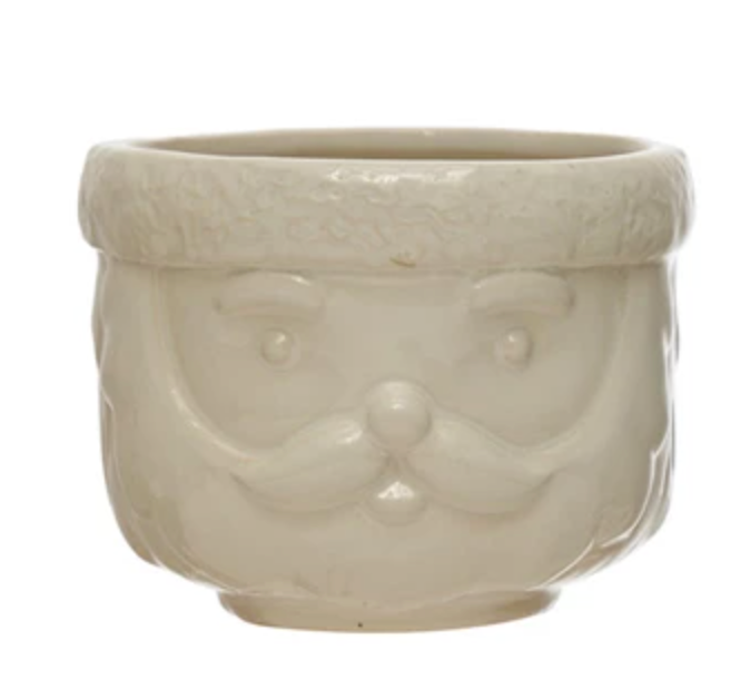 Stoneware Santa Containers