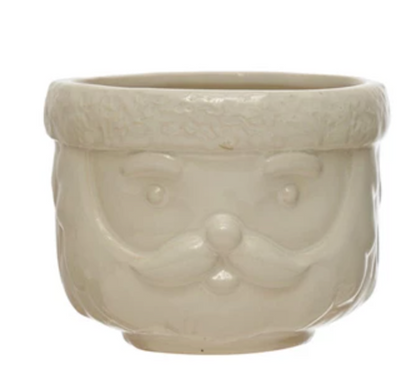Stoneware Santa Containers