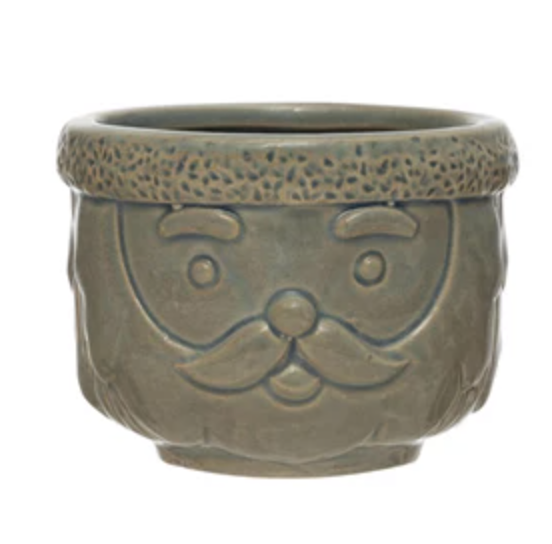 Stoneware Santa Containers
