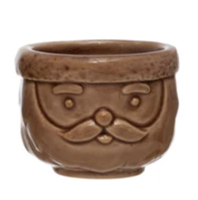 Stoneware Santa Containers