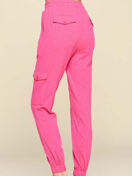 pink cargo joggers