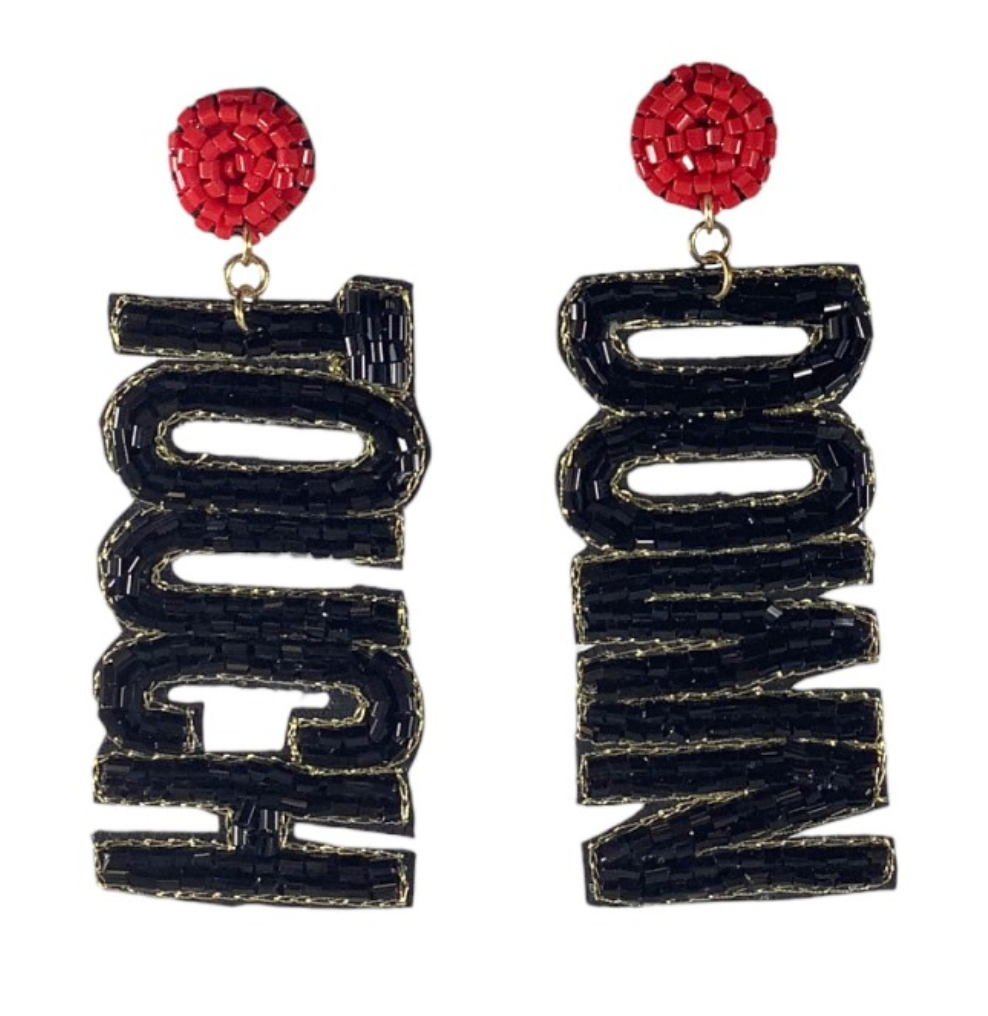 Kansas City Football Beaded Statement Earrings