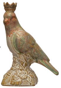 Stoneware Bird with Crown