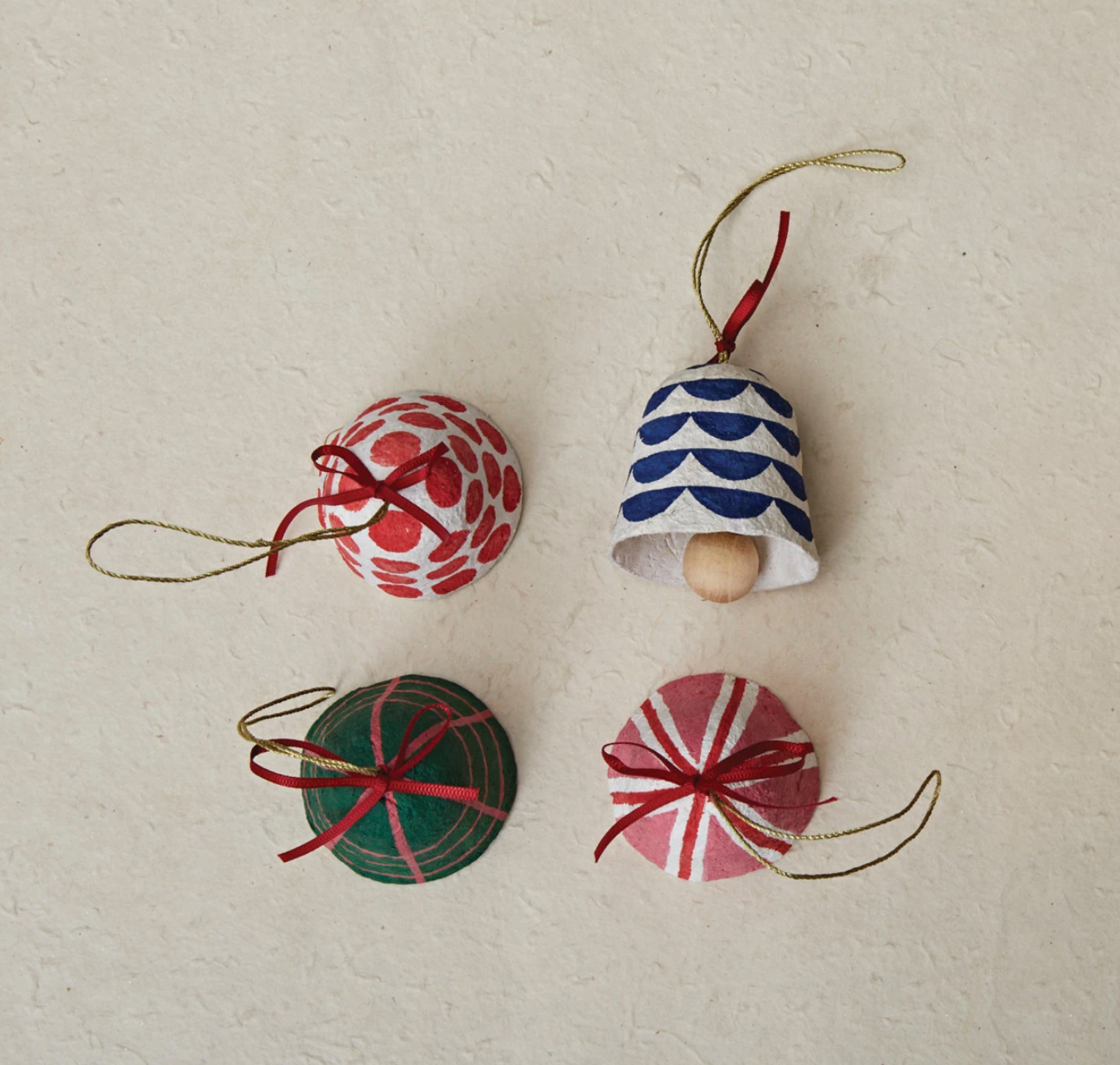 Paper Mache Bell Ornaments