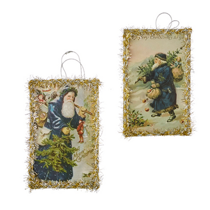 Vintage Santa Postcard Ornament