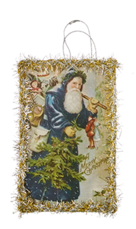 Vintage Santa Postcard Ornament