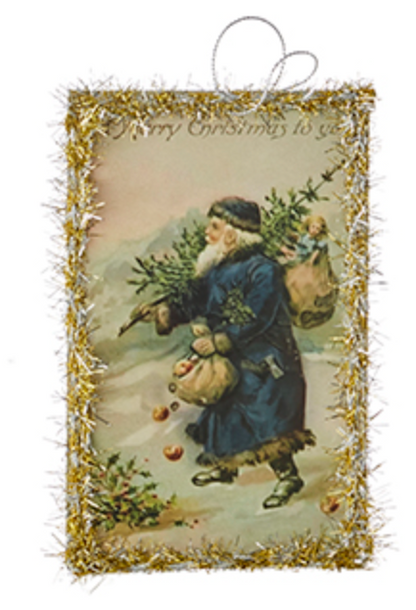 Vintage Santa Postcard Ornament