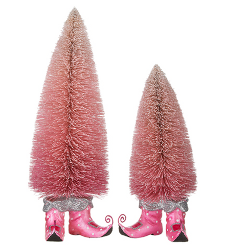 Pink Bottle Brush Trees with Elf Shoes