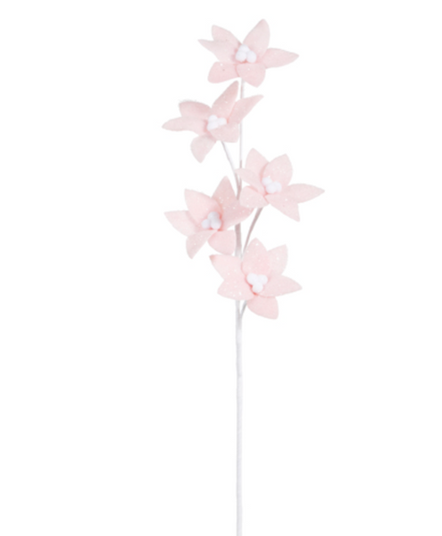 Pink Felt Poinsettia Spray