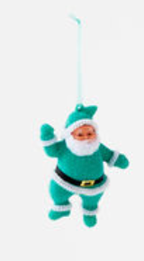 Flocked Santa Ornament