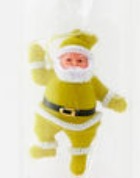 Flocked Santa Ornament