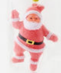 Flocked Santa Ornament