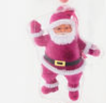 Flocked Santa Ornament