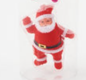 Flocked Santa Ornament