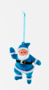 Flocked Santa Ornament