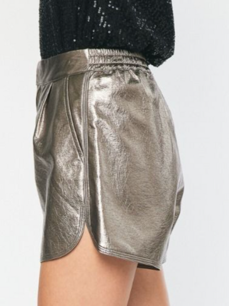 faux leather shorts