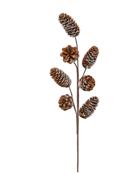 Flocked Snow Pinecone Pick