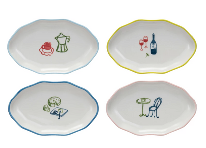 Hand Painted Stoneware Bistro Dish