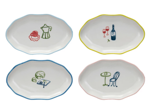 Hand Painted Stoneware Bistro Dish
