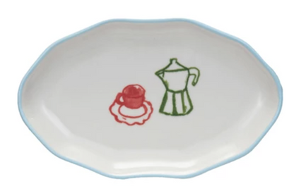 Hand Painted Stoneware Bistro Dish