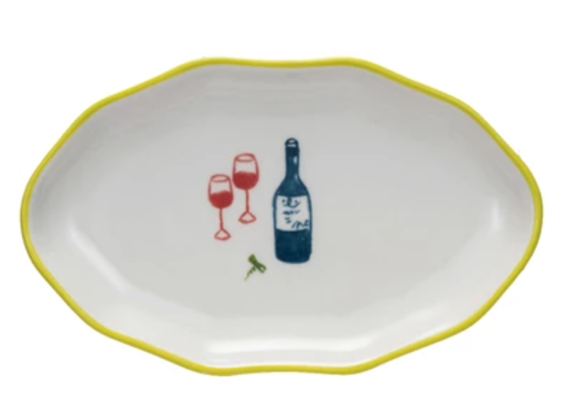 Hand Painted Stoneware Bistro Dish