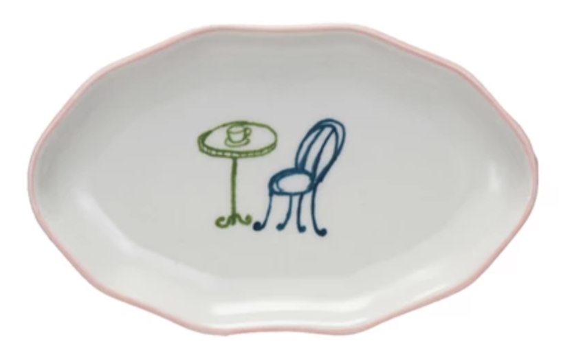Hand Painted Stoneware Bistro Dish