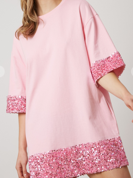 EMMA SEQUIN TEE DRESS