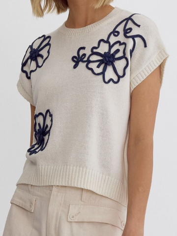 FIONA FLORAL EMBROIDERED SWEATER