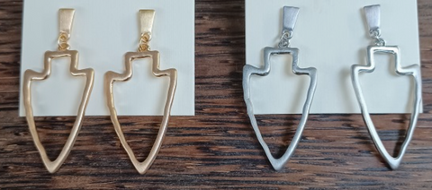 Hammered Metal Arrowhead Earrings