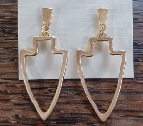 Hammered Metal Arrowhead Earrings