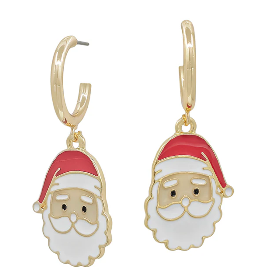 Santa Gold Huggie Hoop Earrings