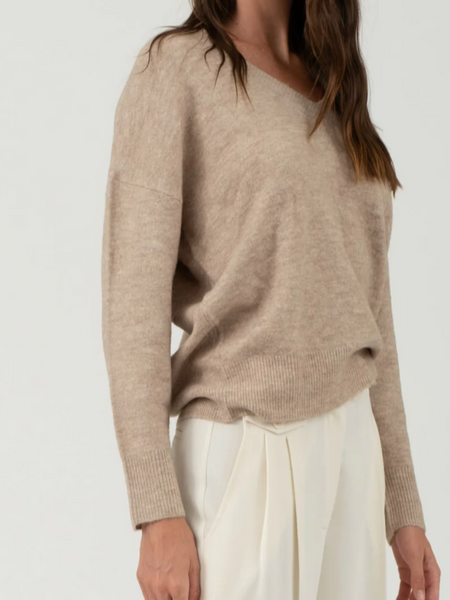 SUTTON V NECK DROP SHOULDER SWEATER