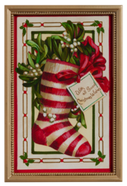 Vintage Christmas Wishes Framed Wall Art