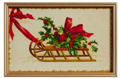 Vintage Christmas Wishes Framed Wall Art