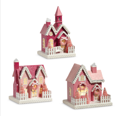 Pink Lighted Village House