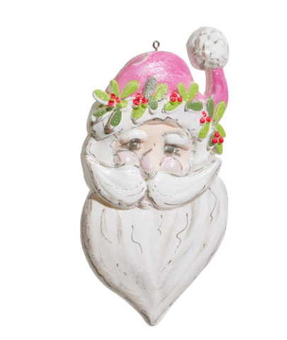 Pink Santa Ornament