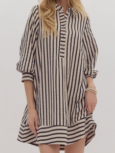 MURPHY STRIPED SEERSUCKER DRESS