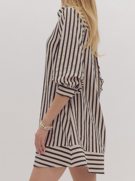 MURPHY STRIPED SEERSUCKER DRESS