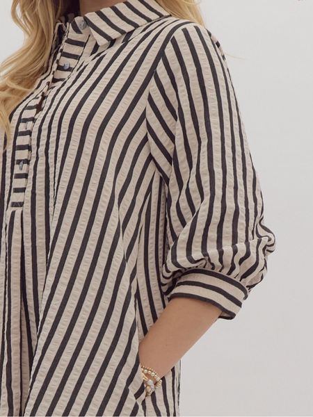 MURPHY STRIPED SEERSUCKER DRESS