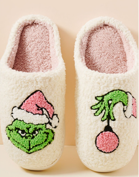 Grinch Fleece Slippers