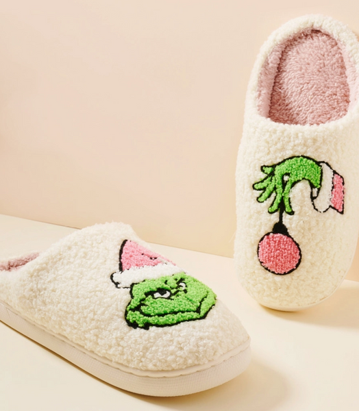 Grinch Fleece Slippers