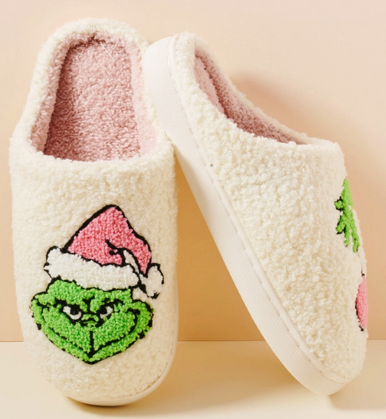 Grinch Fleece Slippers