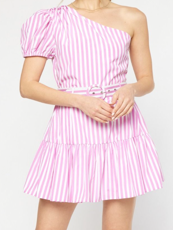 CHRISTINA STRIPED MINI DRESS