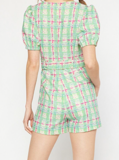 BENNETT PLAID ROMPER
